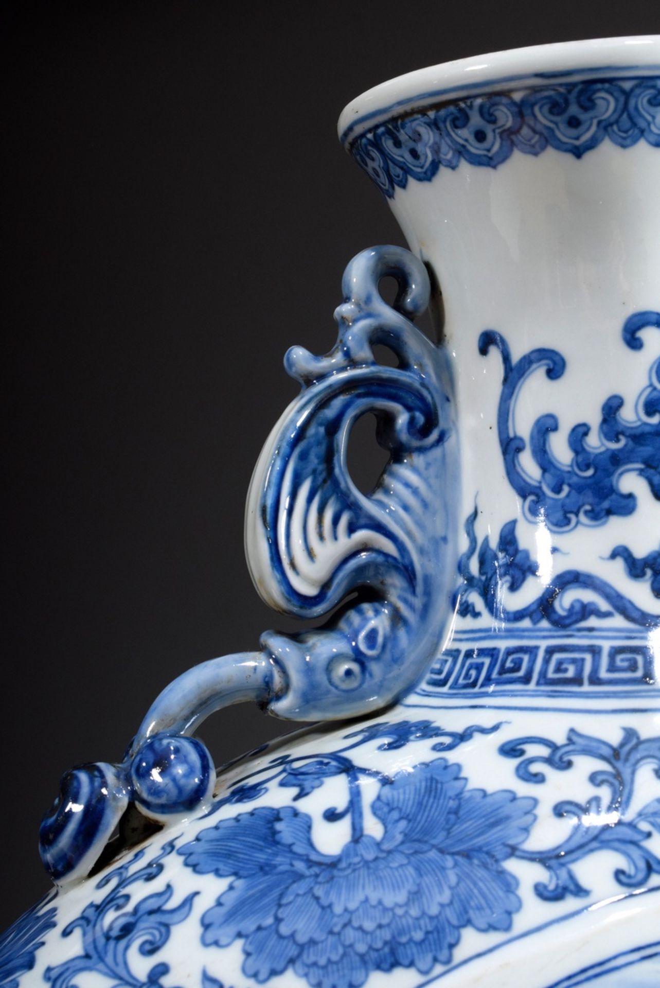 Große chinesische Moonflask mit Blaumalerei Tond | Large Chinese moonflask with blue-painted Tondi - Bild 5 aus 13