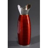 Midcentury Solifleur Vase mit rotem Guilloché Em | Midcentury solifleur vase with red guilloché ena