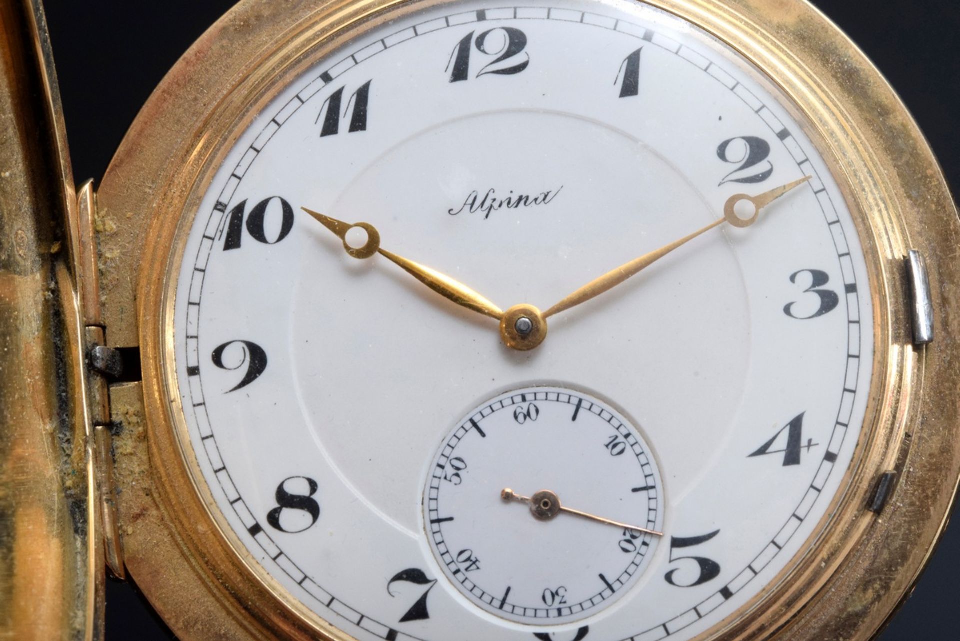 RG 585 Alpina 3-Deckel Taschenuhr mit Ankerwerk | RG 585 Alpina 3-lidded pocket watch with lever m - Bild 5 aus 10