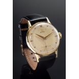 Elegante Omega GG 585 Herrenarmbanduhr, Handaufz | Elegant Omega GG 585 men's wristwatch, manual wi