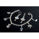 3 Diverse Teile Silber 925 Schmuck mit Opalen, M | 3 Various pieces of silver 925 jewellery with op
