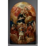 Andachtsbild „Krönung Mariens im Himmel mit Heil | Devotional picture "Coronation of Mary in heaven