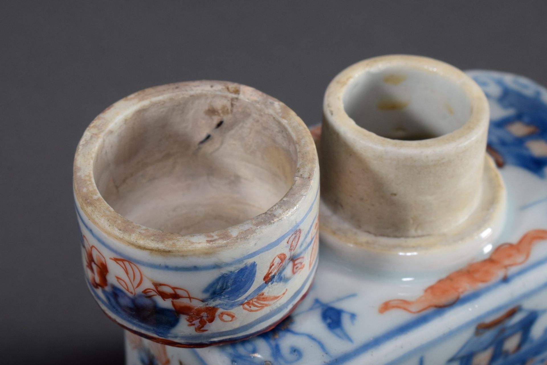 Chinesische Porzellan Teedose in eckiger Form mi | Chinese porcelain tea caddy in angular form with - Bild 4 aus 5