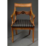 Biedermeier Mahagoni Armlehnsessel mit geschnitz | Biedermeier mahogany armchair with carved "drape