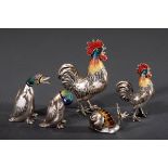 5 Diverse italienische Miniatur Tiere mit farbig | 5 Various Italian miniature animals with coloure