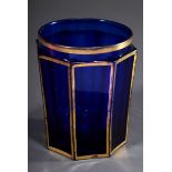Facettierter Biedermeier Becher aus kobaltblauem | Faceted Biedermeier cup of cobalt blue glass wit