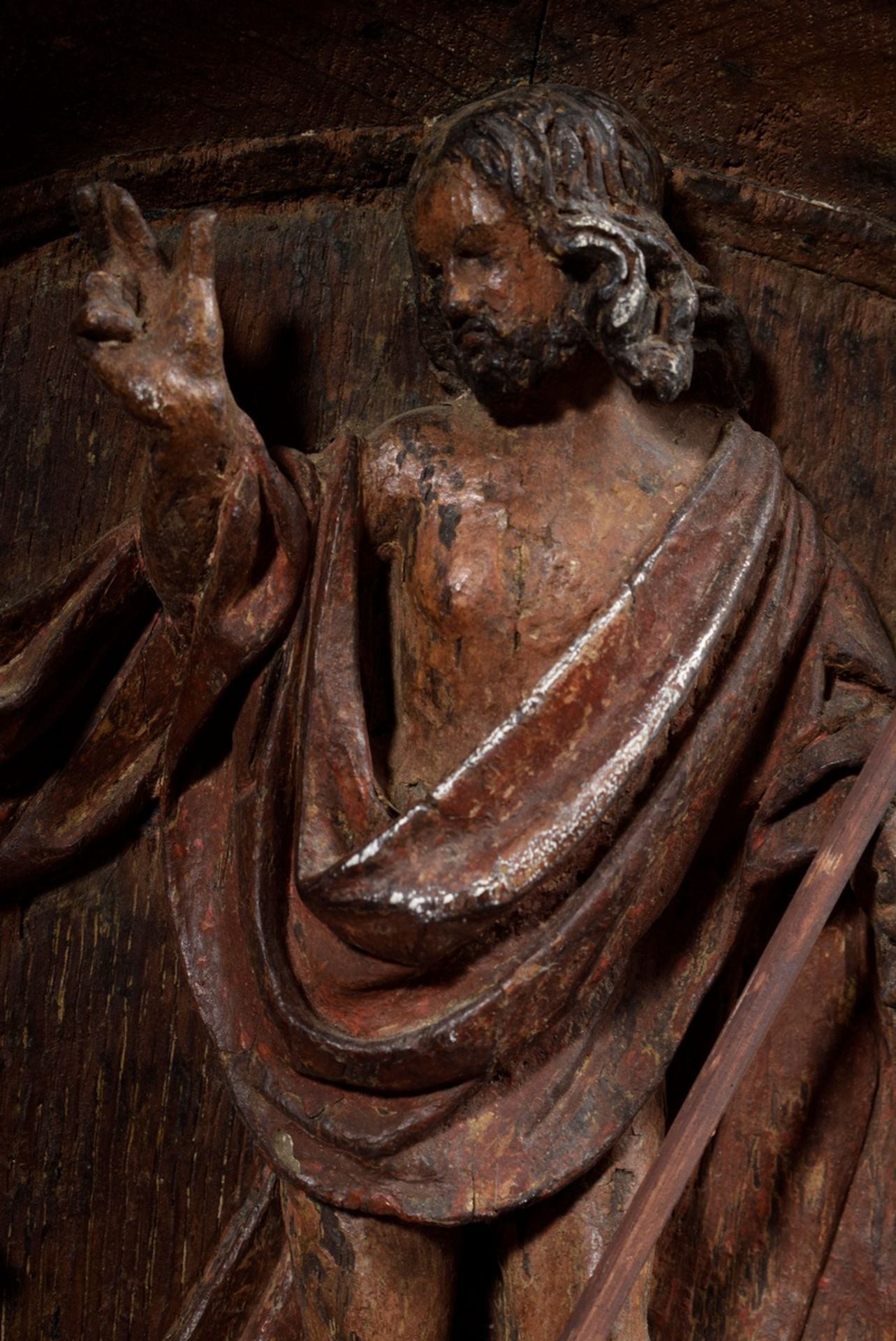 Relief „Auferstehung Christi“, Holz geschnitzt, | Relief "Resurrection of Christ", carved wood, wi - Image 2 of 5