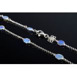 Zarte Silber 925 Kette mit Opal Cabochons, L. | Delicate silver 925 necklace with opal cabochons,
