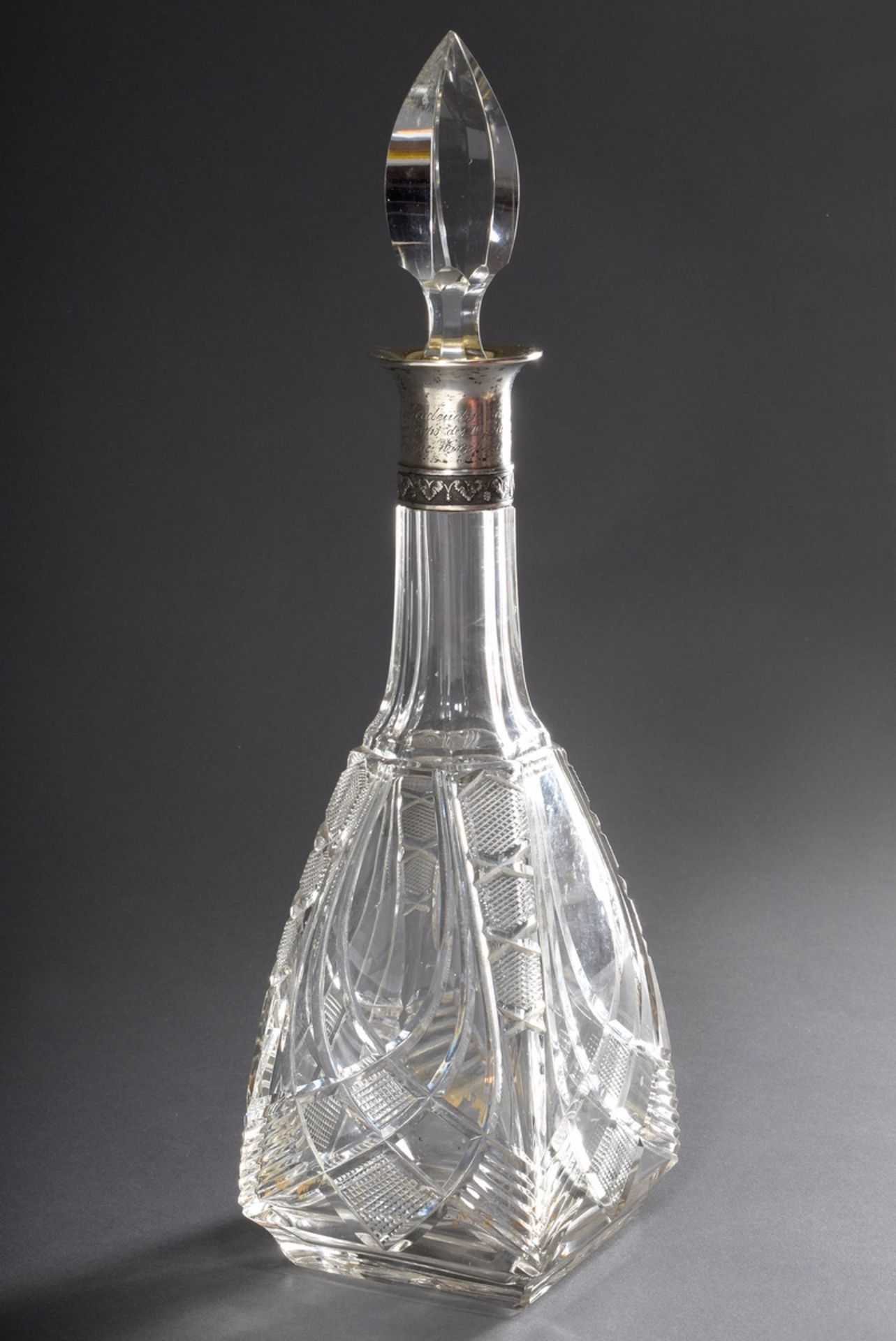 Offiziersgeschenk: große Kristall Karaffe mit gr | Officer's gift: large crystal decanter with engr