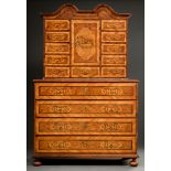 Wiener Barock Aufsatzkommode mit ornamentalen In | Viennese baroque chest of drawers with ornamenta