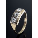 Zarter GG 585 Ring mit 3 Altschliffdiamanten ( | Delicate GG 585 ring with 3 old-cut diamonds (toge