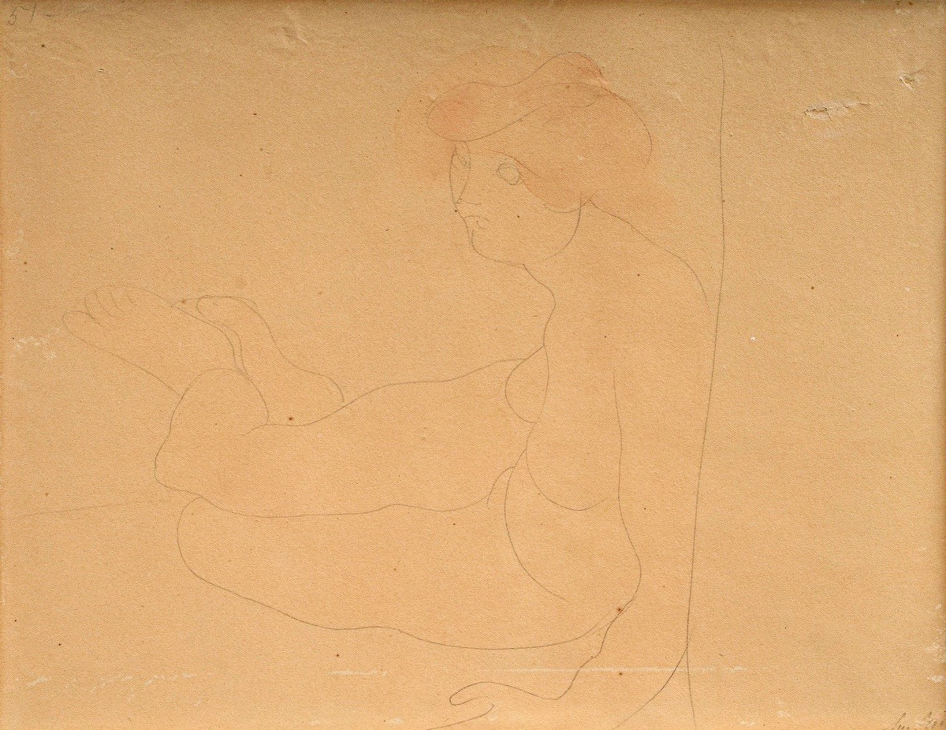 Rodin, Auguste (1840-1917) "Sitzender Akt", Blei | Rodin, Auguste (1840-1917) "Sitting Nude", penci