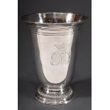 Französischer Becher mit graviertem Allianzwappe | French cup with engraved alliance coat of arms u