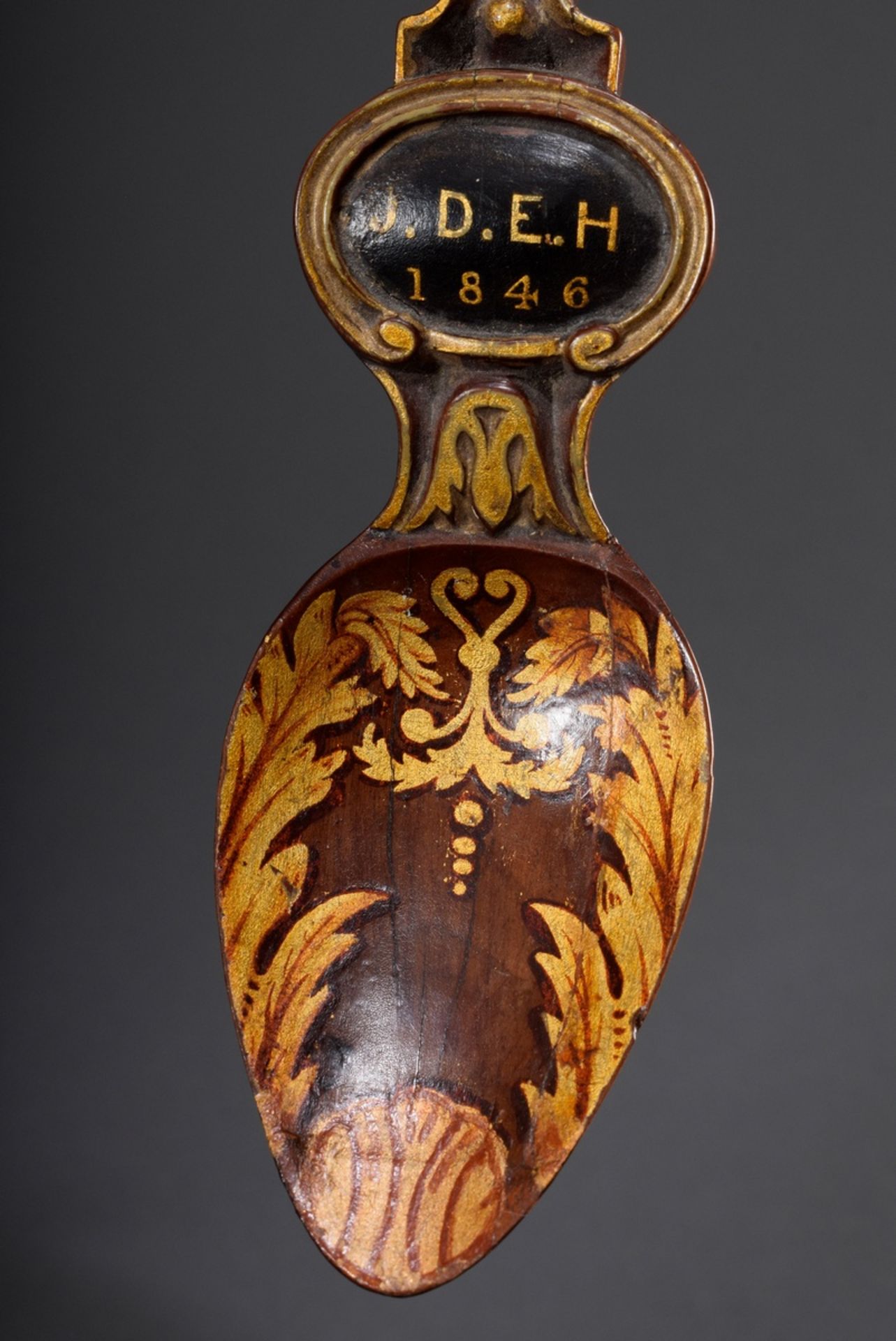Geschnitzter Holz Löffel (sog. Love Spoon) mit f | Carved wooden spoon (so-called Love Spoon) with - Bild 4 aus 6