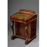Kleines Mahagoni "Davenport" Schreibpult mit grü | Small mahogany "Davenport" writing desk with gre