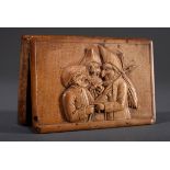 Wurzelholz Schnupftabakdose mit geschnitztem Rel | Burl wood snuff box with carved relief in the li