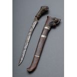Indonesischer Dolch, wohl "Tumbuk Lada", mit ges | Indonesian dagger, probably "Tumbuk Lada", with