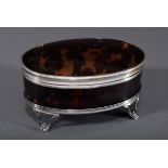 Schildpatt Schmuckdose in schlichter Form mit Si | Tortoiseshell jewellery box in plain form with s