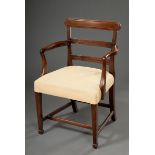 Schlichter Mahagoni Armlehnsessel mit dreifach ver | Simple mahogany armchair with triple braced ba