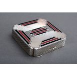 Art Deco Puderdose mit geometrischer Dekoration | Art Deco powder box with geometrical decoration