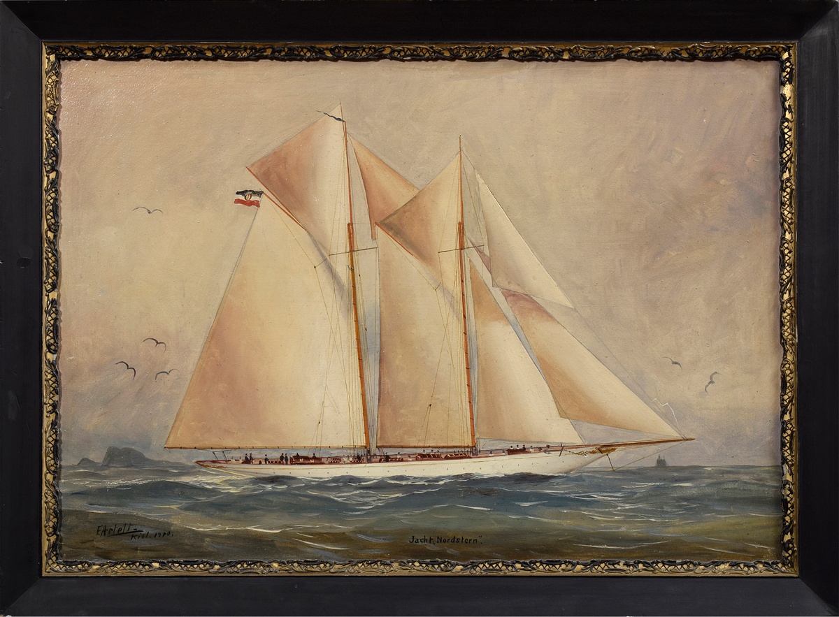 Artelt, E. "Kapitänsbild Jacht 'Nordstern'" 1910 | Artelt, E. "Captains picture yacht 'Nordstern'" - Image 2 of 4