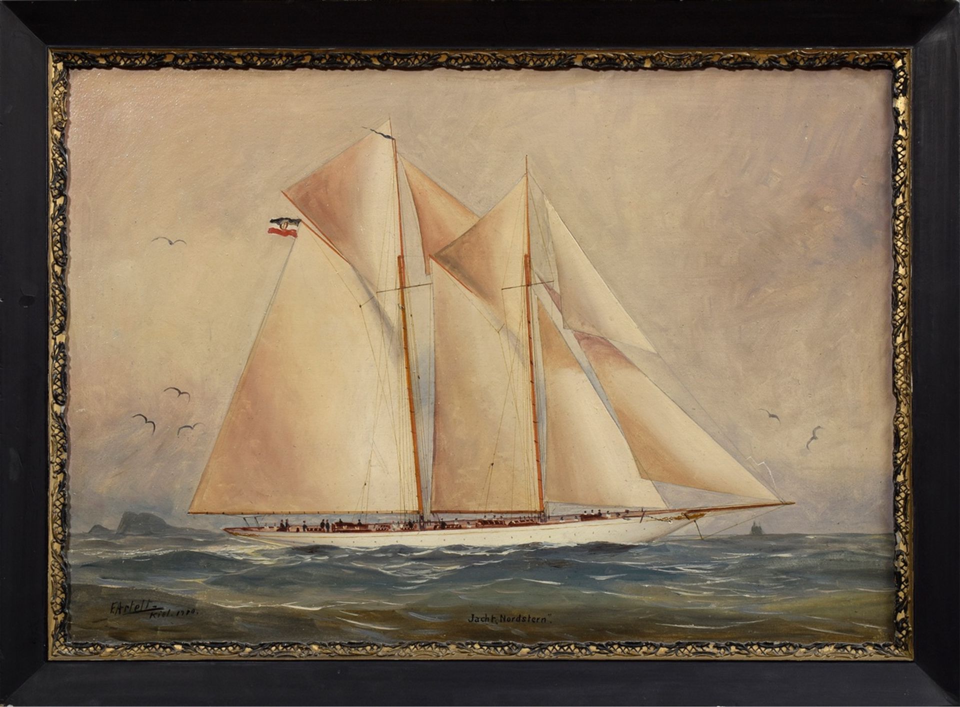 Artelt, E. "Kapitänsbild Jacht 'Nordstern'" 1910 | Artelt, E. "Captains picture yacht 'Nordstern'" - Bild 2 aus 4