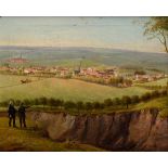 Boltze, A.? "Landschaftsblick" 1855, 22x27,5cm ( | Boltze, A.? "Landscape View" 1855, 22x27,5cm (w.