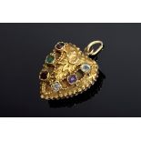 Seltener viktorianischer GG 585 Herz-Anhänger so | Rare Victorian GG 585 heart pendant so called "R
