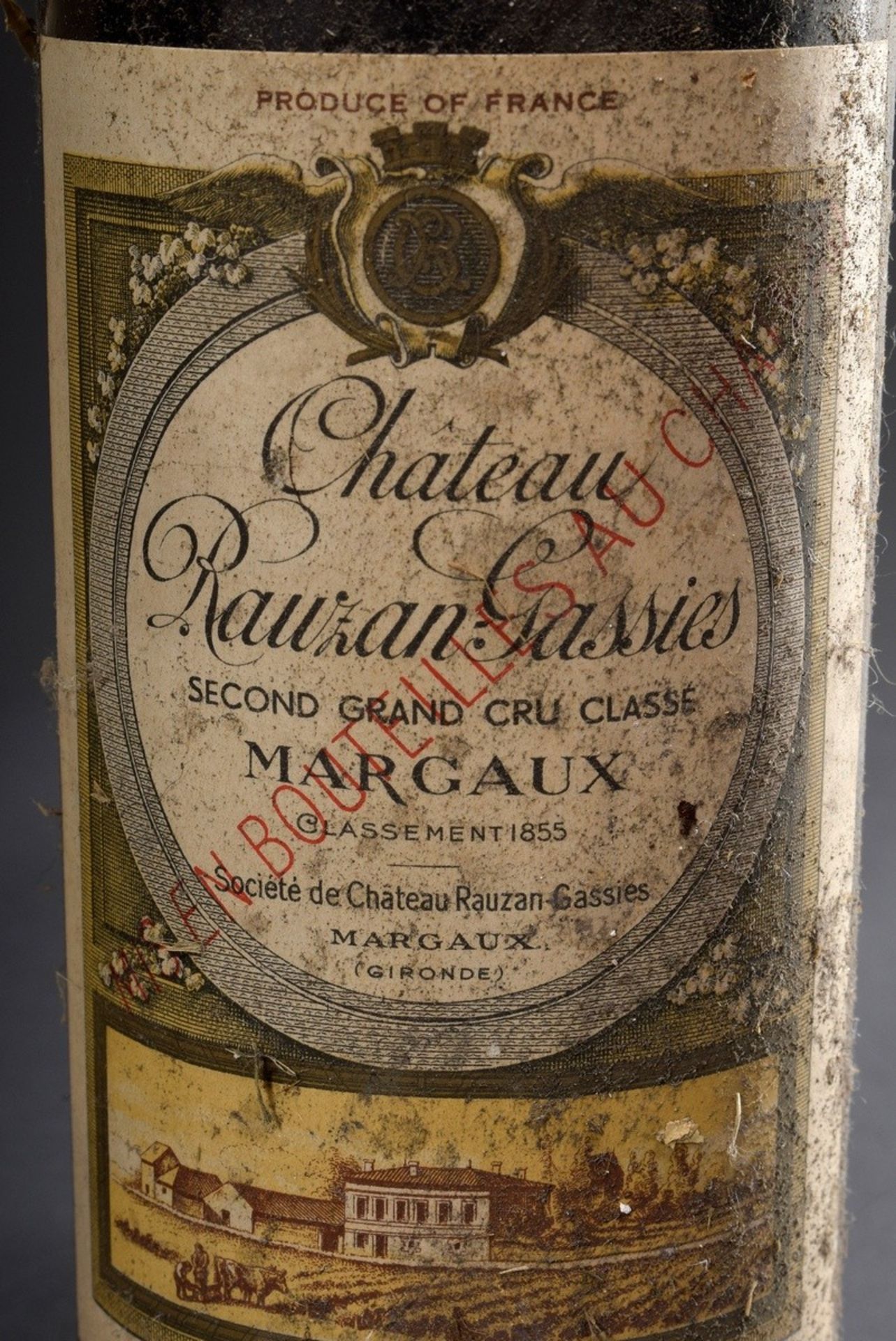 4 Flaschen Rotwein: 1955 "Chateau Rauzan Gassies | 4 bottles of red wine: 1955 "Chateau Rauzan Gass - Image 2 of 6