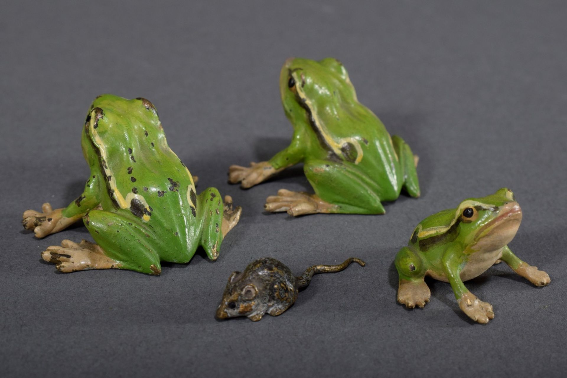 4 Diverse Wiener Bronze Miniaturen "Laubfrösche" | 4 Various Viennese bronze miniatures "tree frogs - Bild 2 aus 3