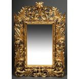 Großer Spiegel mit reich beschnitztem und vergol | Large mirror with richly carved and gilded frame