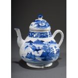 Birnenförmige Teekanne mit Blaumalereidekor "Lan | Pear-shaped teapot with blue painting decoration