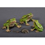 4 Diverse Wiener Bronze Miniaturen "Laubfrösche" | 4 Various Viennese bronze miniatures "tree frogs