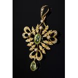 Victorianischer GG 375 Anhänger mit Peridot und Saa | Victorian GG 375 pendant with peridot and see