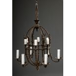 Schmiedeeisen Deckenlampe mit höfischen Figuren | Wrought iron ceiling lamp with courtly figures "