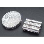2 Diverse Silber 800 Dosen in asiatischem Stil: | 2 Various silver 800 boxes in asian style: bambo