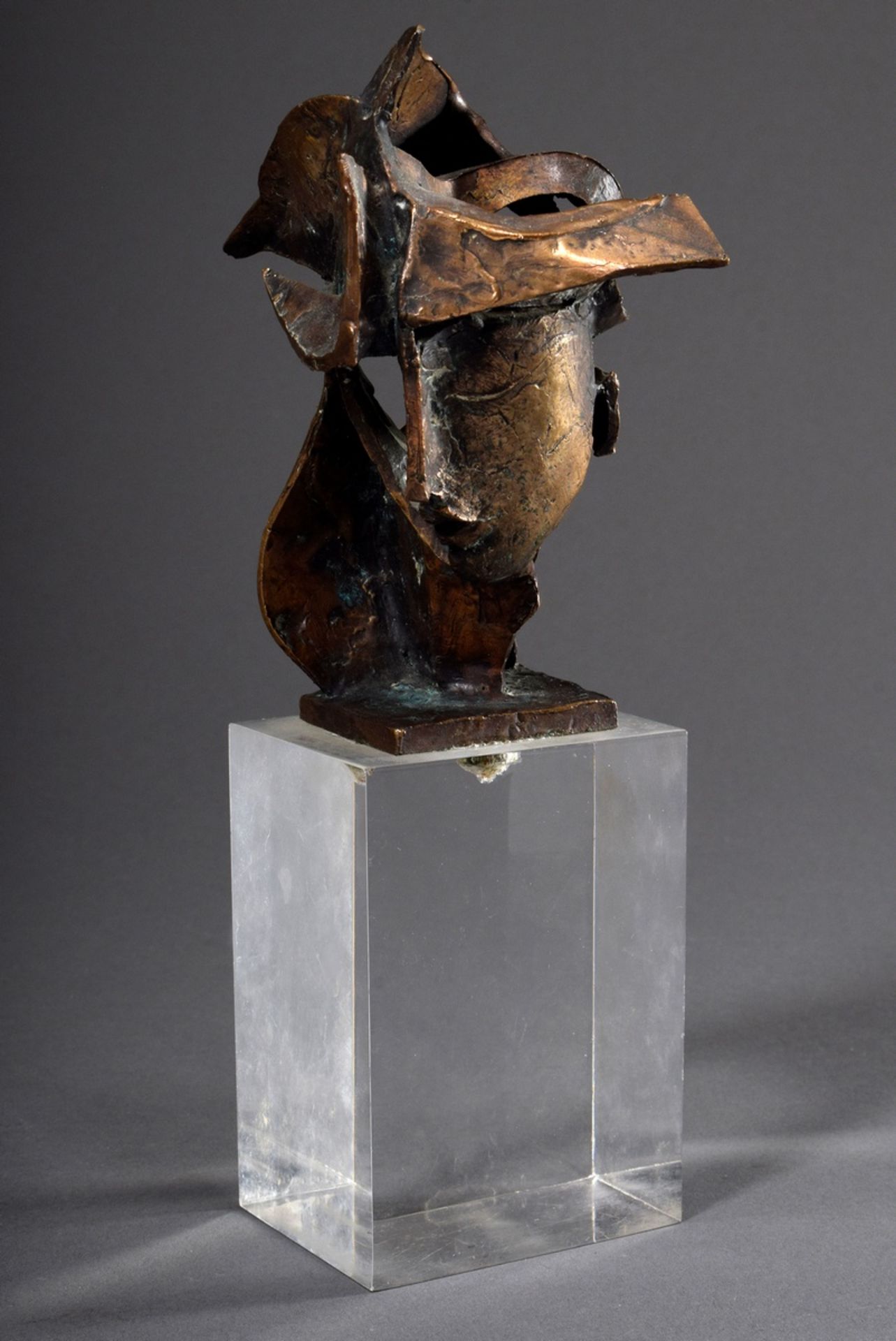 Walfard, Jean Pierre (1926-2009) "Tête", bronze on plexi base, casting: Guyot, h.23cm