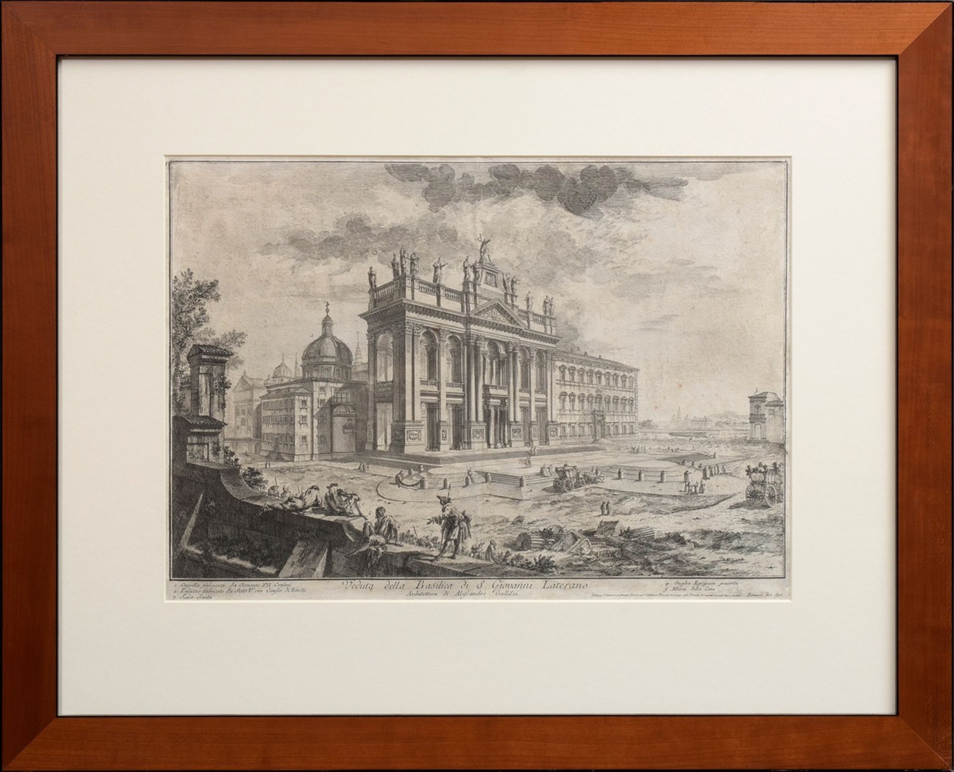 Piranesi, Giovanni Battista (1720-1778) "Veduta della Basilica di S. Giovanni Laterano", Radierung, - Bild 2 aus 3