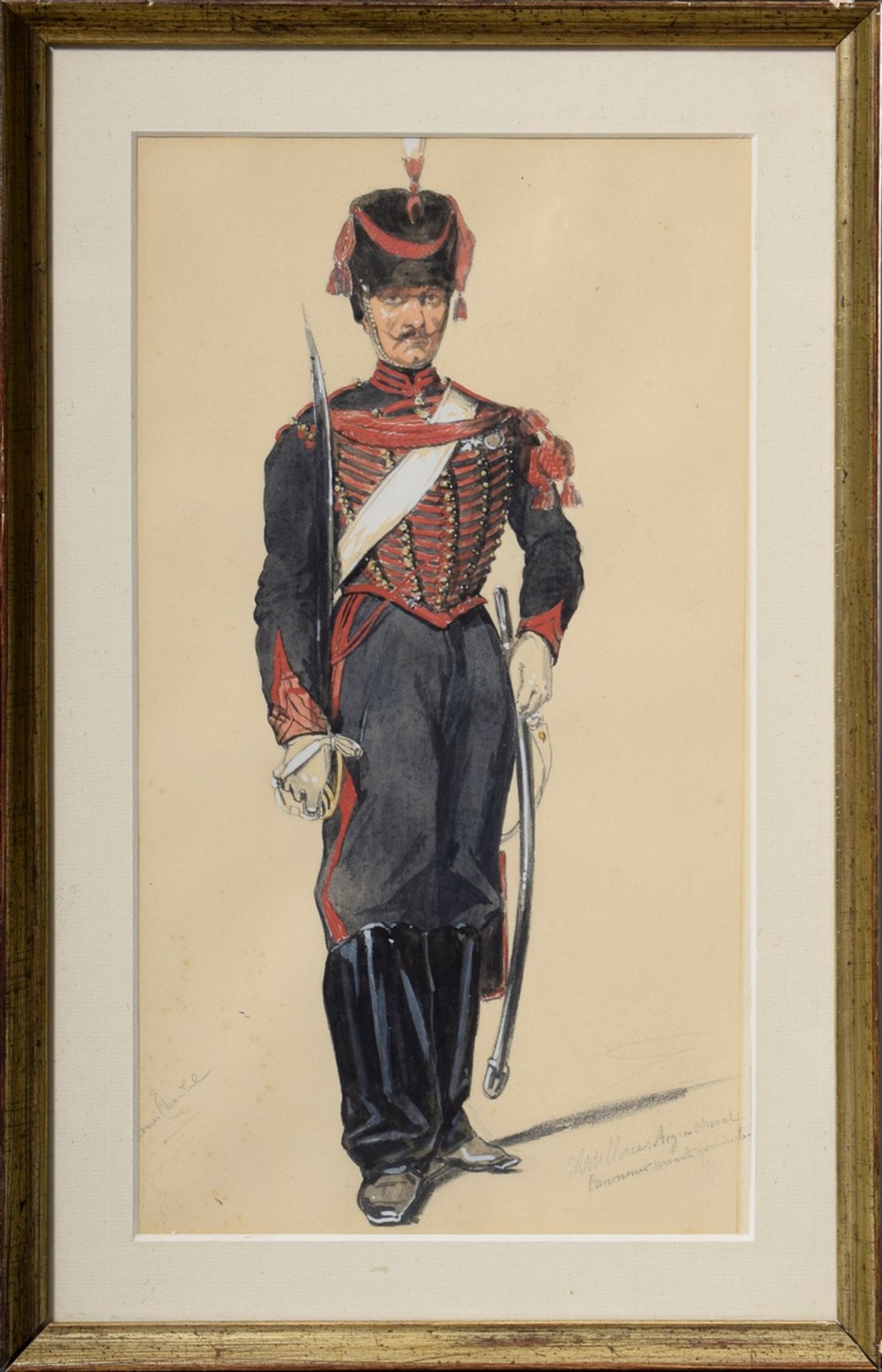 8 Chantal, Louis (1822-1899) "Napoleonische Soldaten", Bleistift/Aquarell, weiß gehöht, u. monogr.  - Bild 17 aus 19