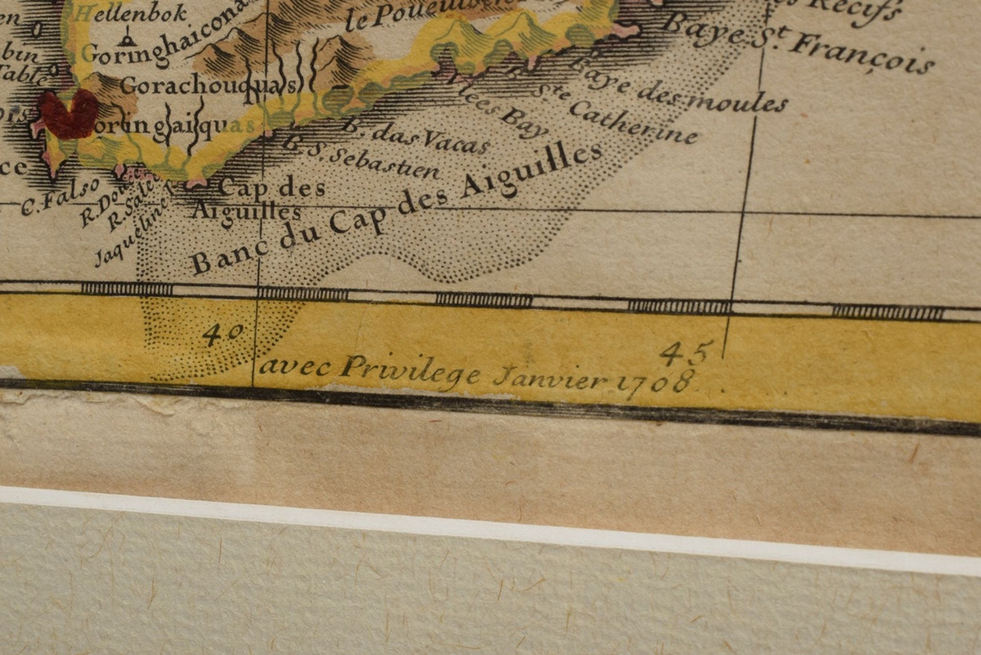 Delisle, Guillaume (1675-1726) „Carte du Congo et du pay des Cafres“, colorierter Kupferstich, wohl - Bild 4 aus 5