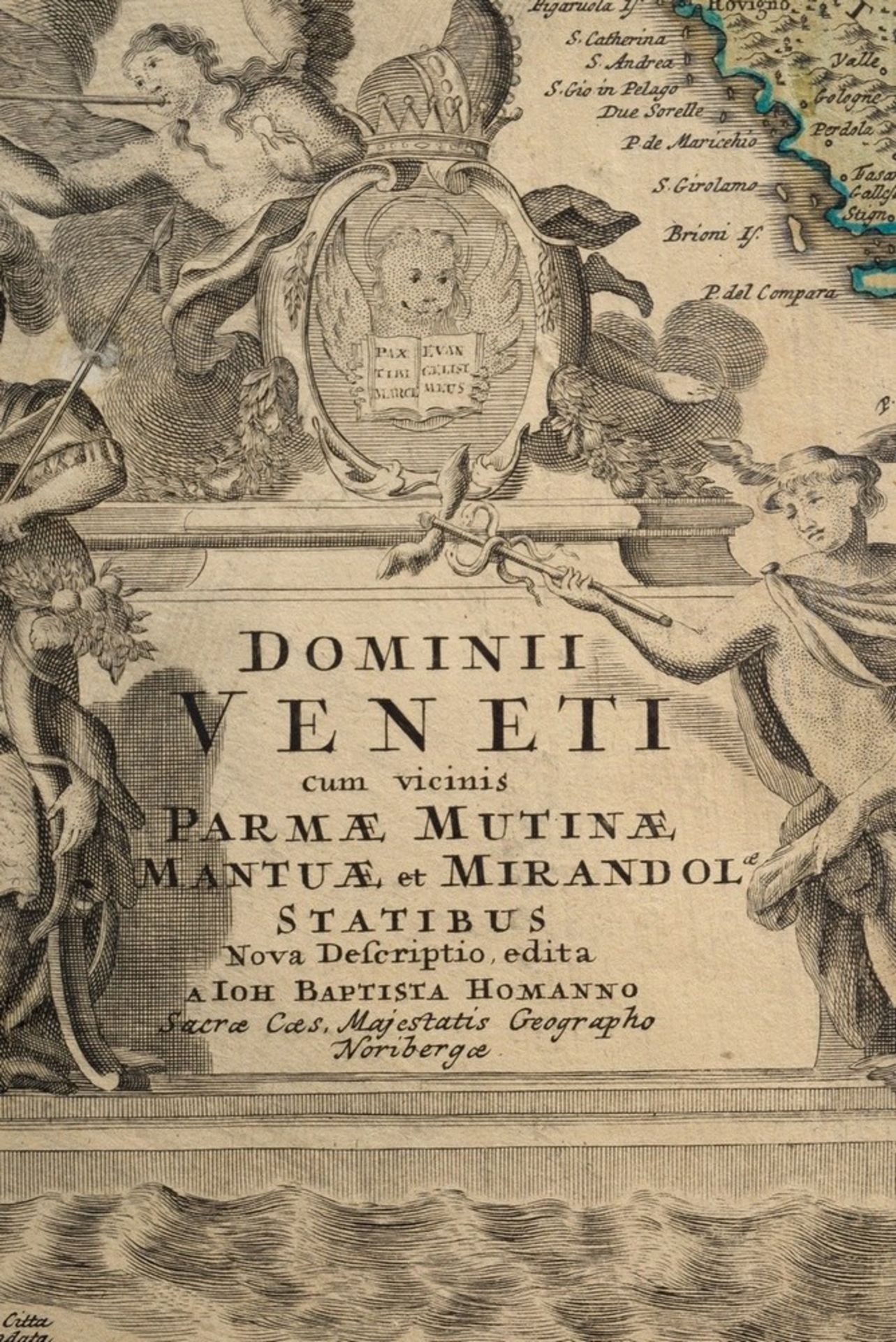 Homann, Johann Baptist (1664-1724) „Dominii Veneti cum vicinis Parmae Mutinae, Mantuae et Mirandol. - Bild 2 aus 3