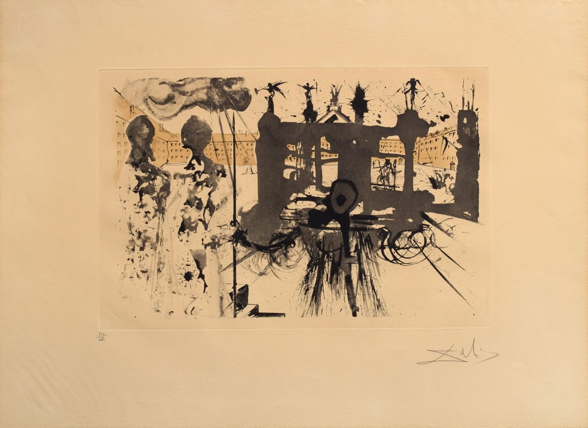 2 Dali, Salvador (1904-1989) "Le Portique" und "Sigismund dans la cour" 1971, aus: Calderòn, la vie - Bild 5 aus 6