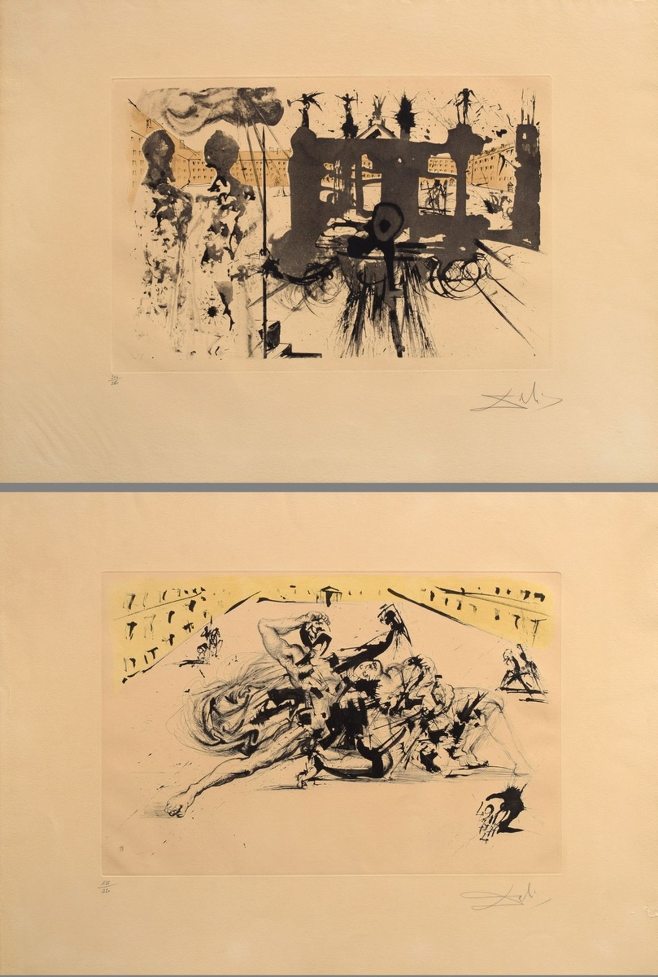 2 Dali, Salvador (1904-1989) "Le Portique" und "Sigismund dans la cour" 1971, aus: Calderòn, la vie