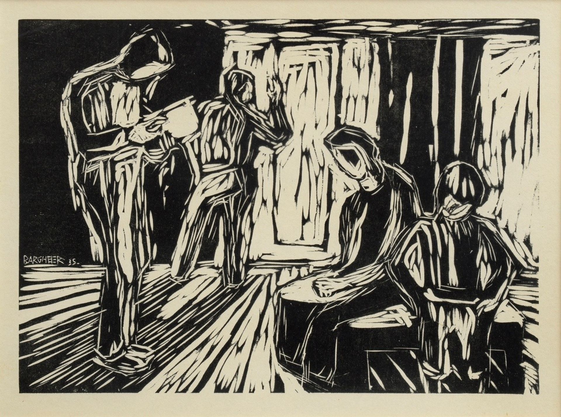 2 Bargheer, Eduard (1901-1979) „Die Familie“ und „Ankunft in der Nacht“ 1935, Holzschnitte, 1x u.l. - Bild 3 aus 6