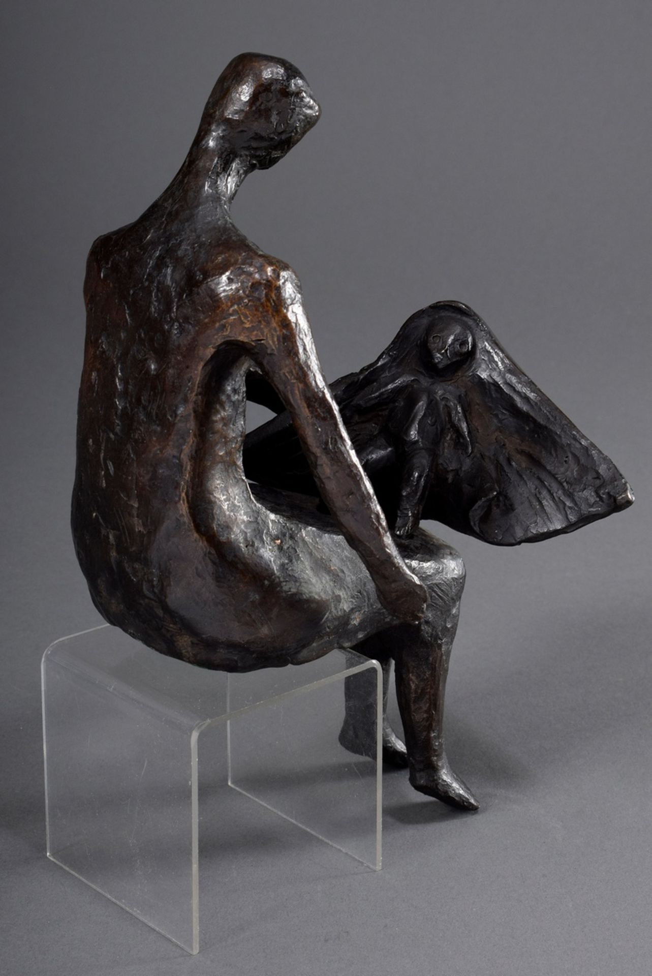 Godbersen, Ruth (1921-2006) "Mutter mit Kind", Bronze, 16x18x11cm, Gewindelöcher an der Unterseite - Bild 3 aus 8