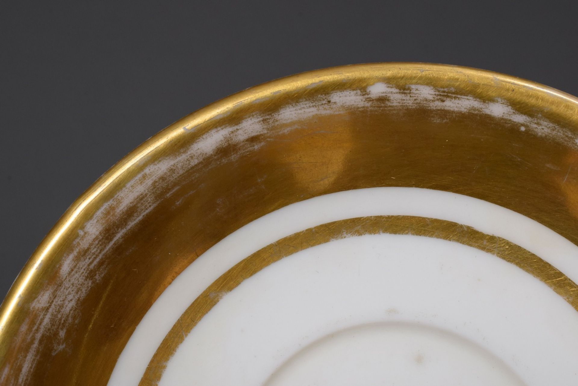 Wallendorf view cup with fine painting "Johannesberg near Fulda" on gold background, incised mark o - Image 8 of 9