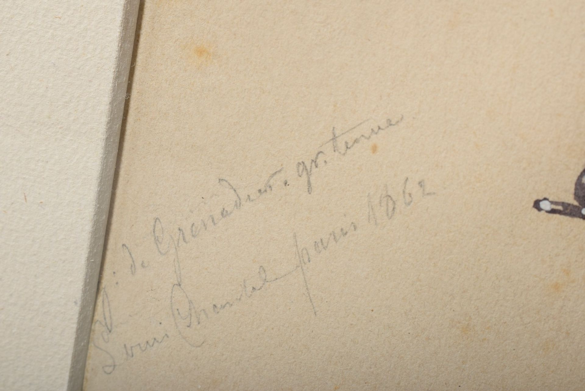 8 Chantal, Louis (1822-1899) "Napoleonische Soldaten", Bleistift/Aquarell, weiß gehöht, u. monogr.  - Bild 3 aus 19