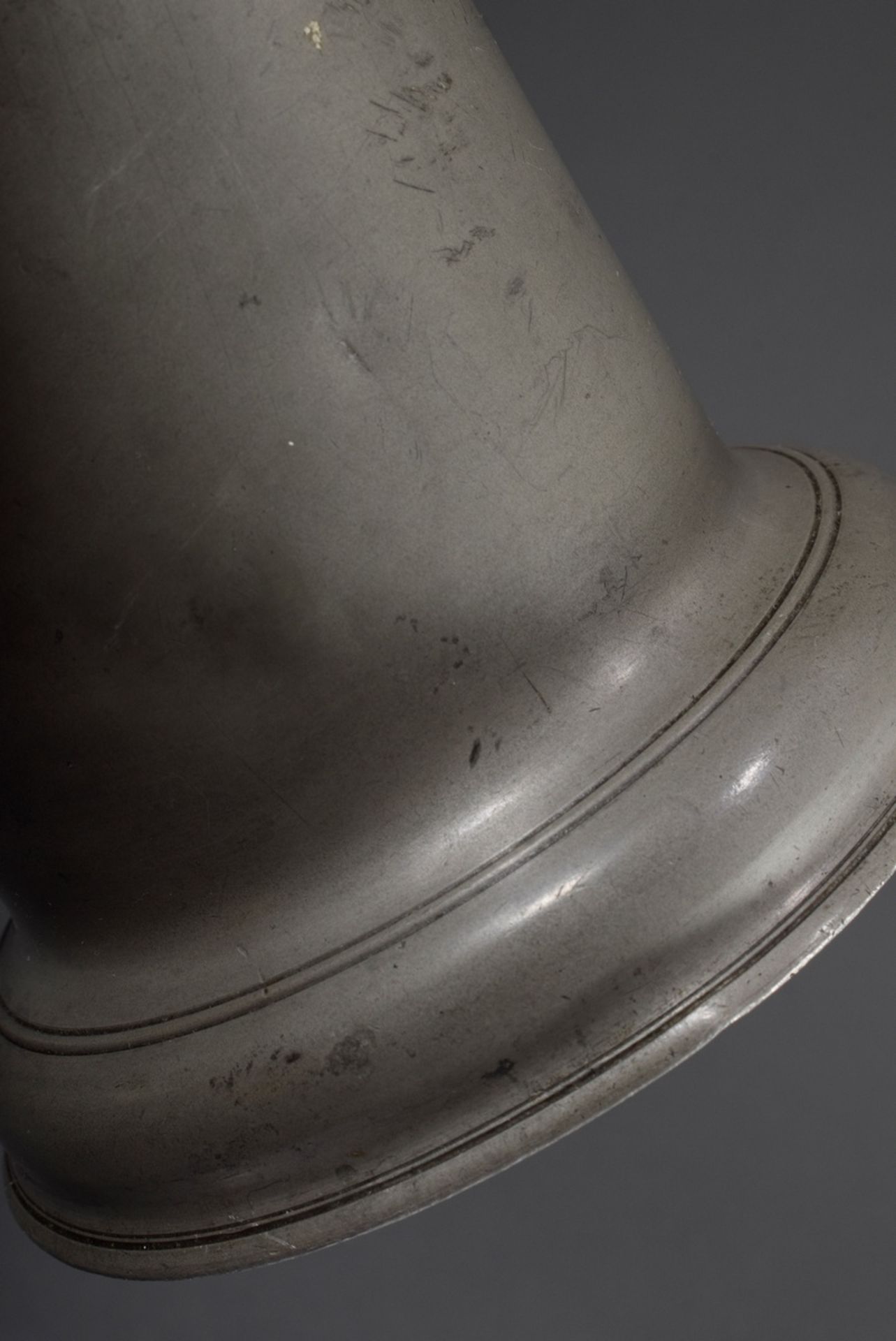 Schlichter Zinn Deckelhumpen mit kugelförmiger Daumenrast, MZ: David Samuel Teichmann (Meister ab 1 - Bild 9 aus 9