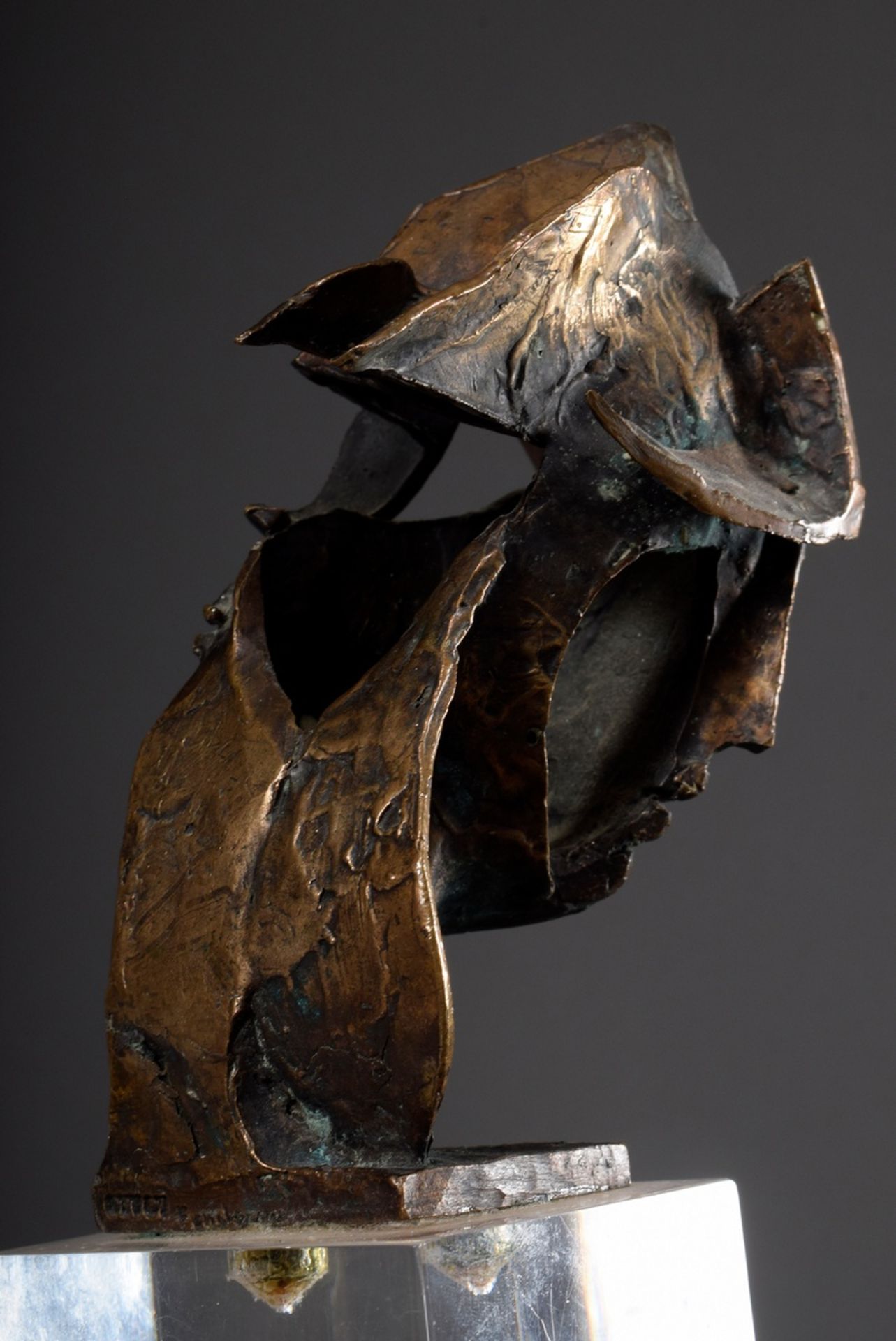 Walfard, Jean Pierre (1926-2009) "Tête", bronze on plexi base, casting: Guyot, h.23cm - Image 5 of 7