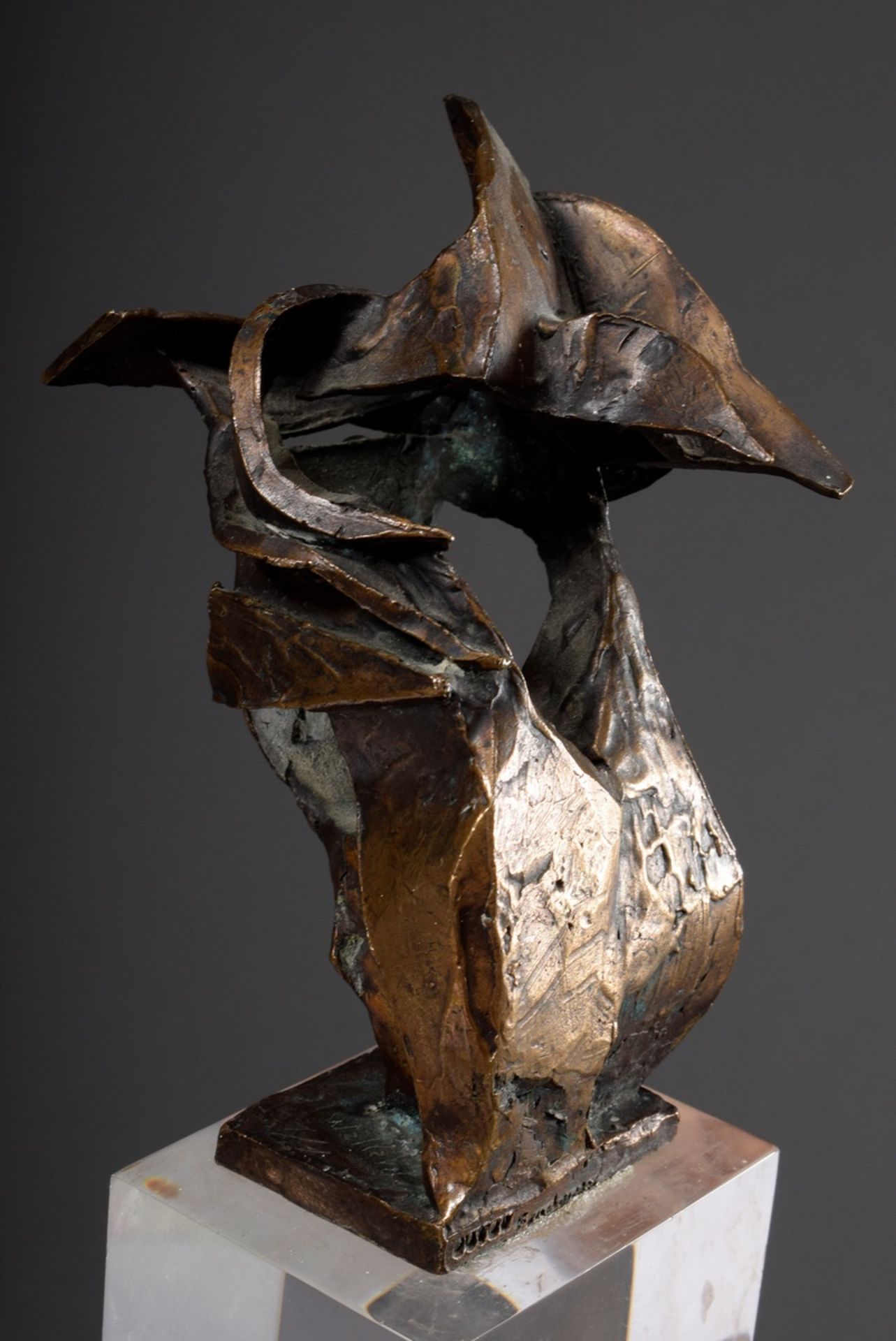 Walfard, Jean Pierre (1926-2009) "Tête", bronze on plexi base, casting: Guyot, h.23cm - Image 4 of 7